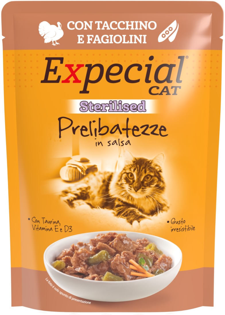 Expecial Cat Sterilised Prelibatezze Busta Multipack 28x85G TACCHINO E FAGIOLINI