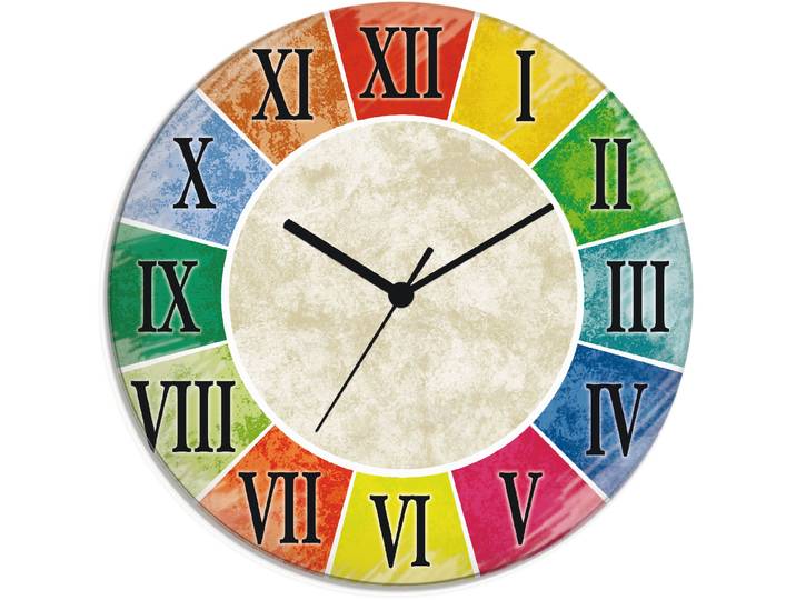 Wanduhr ARTLAND Römische Ziffern , bunt, T:1,8cm, Wanduhren, Wanduhr, wahlweise mit Quarz- oder Funkuhrwerk, lautlos ohne Tickgeräusche