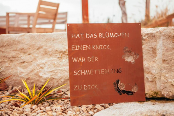 Ferrum Art Design Edelrost Gedichtentafel Zware vlinder