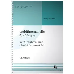 Gebührentabelle für Notare, Fachbücher von Harald Wudy, Wolfram Waldner