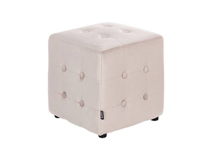 Pouf WISCONSIN Velours Beige clair 36 cm 36 cm 39 cm