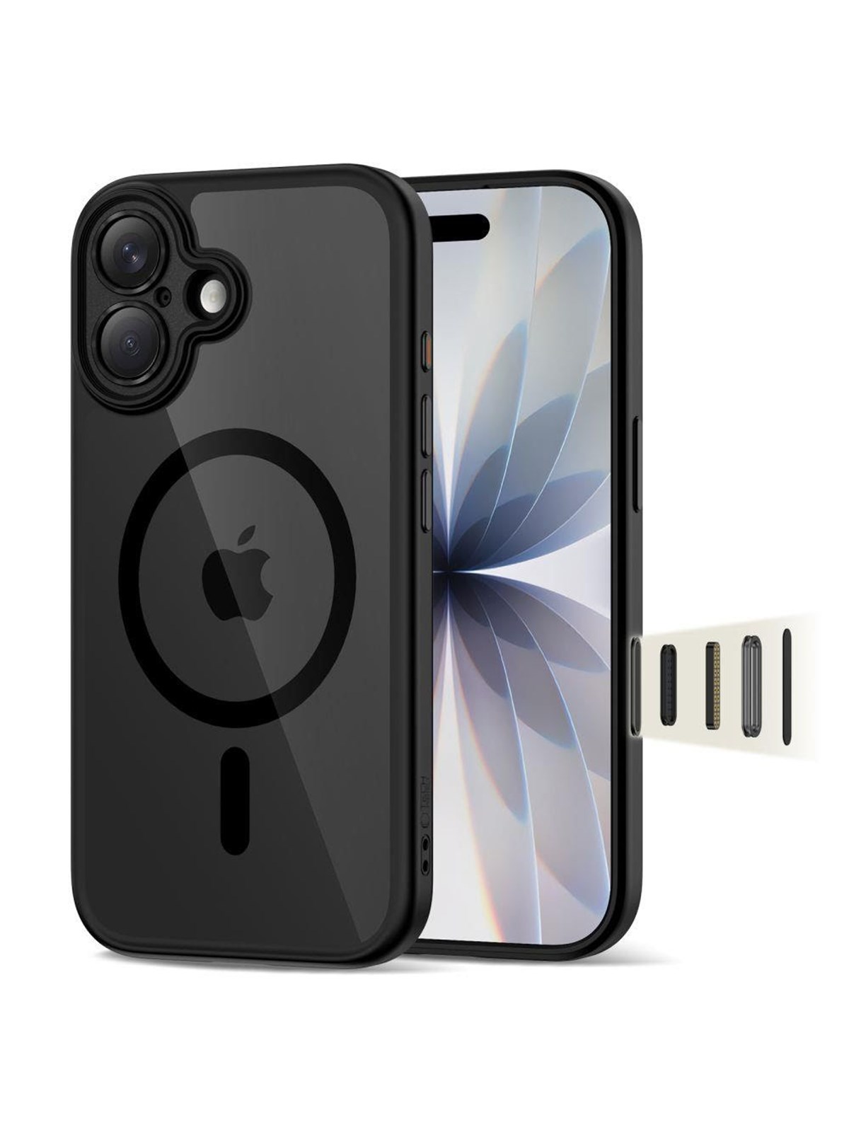 Tech-Protect Magpeak Magsafe CC Case for iPhone 17 - Clear Black