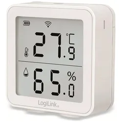 LogiLink Thermo-Hygro-Messgerät, Thermometer + Hygrometer, Weiss