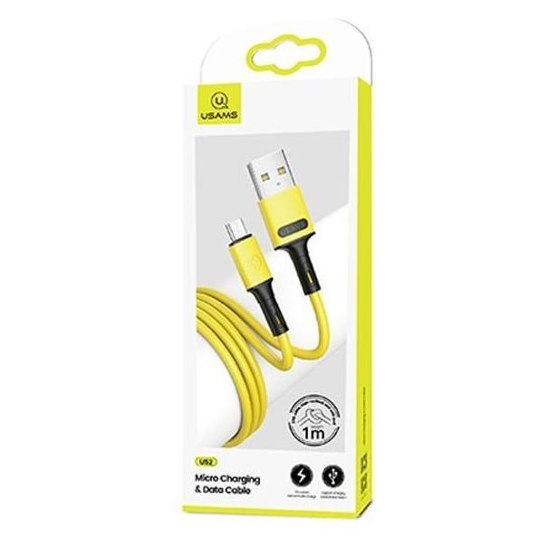 Usams Kabel U52 microUSB 2A Fast Charge 1m żółty/yellow SJ435USB03 (US-SJ435) (1 m, USB 2.0) (6958444989020)