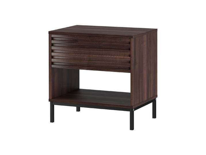 loft24 Nachtschrank Cecilie Nachttisch mit Schublade, Nachtkommode, modern, Metallgestell