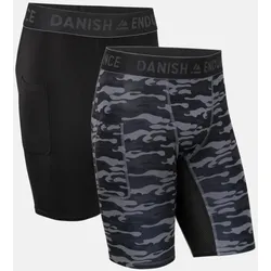 POWER KOMPRESSIONS SHORTS - 2-Pack - Schwarz | Grau Camo - L