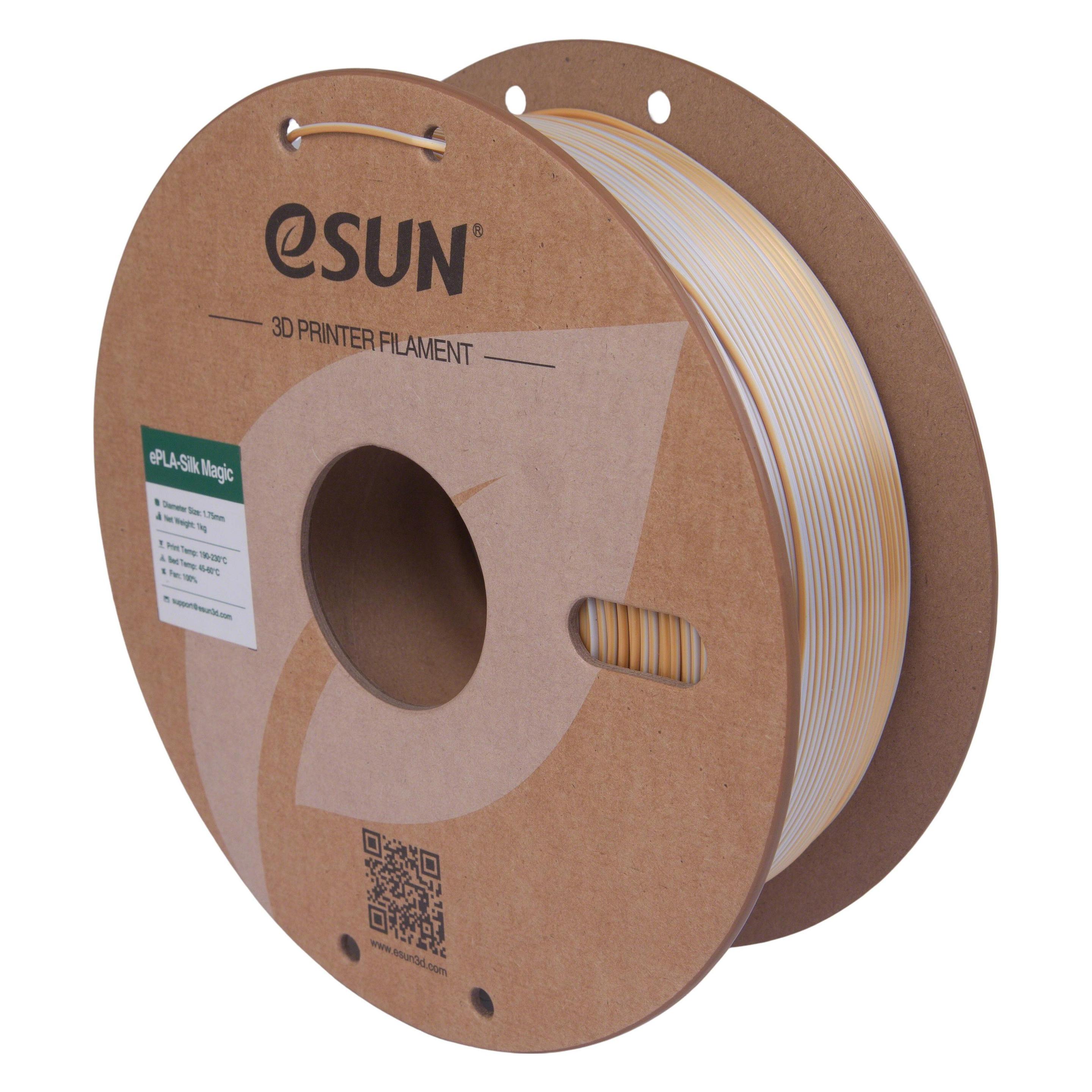 eSUN eSilk Magic-PLA Gold-Silber Filament 1.75mm 1Kg (PLA, 1000 g, 1.75 mm) (ePLA-SilkMagic-P175JS1)