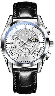 Uplifted Goods Elegant Mens Waterproof Quartz Watch With Leather Strap e
