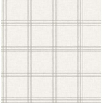 Chesapeake Twain Dove Plaid Wallpaper - 20.5in x 396in x 0.025in