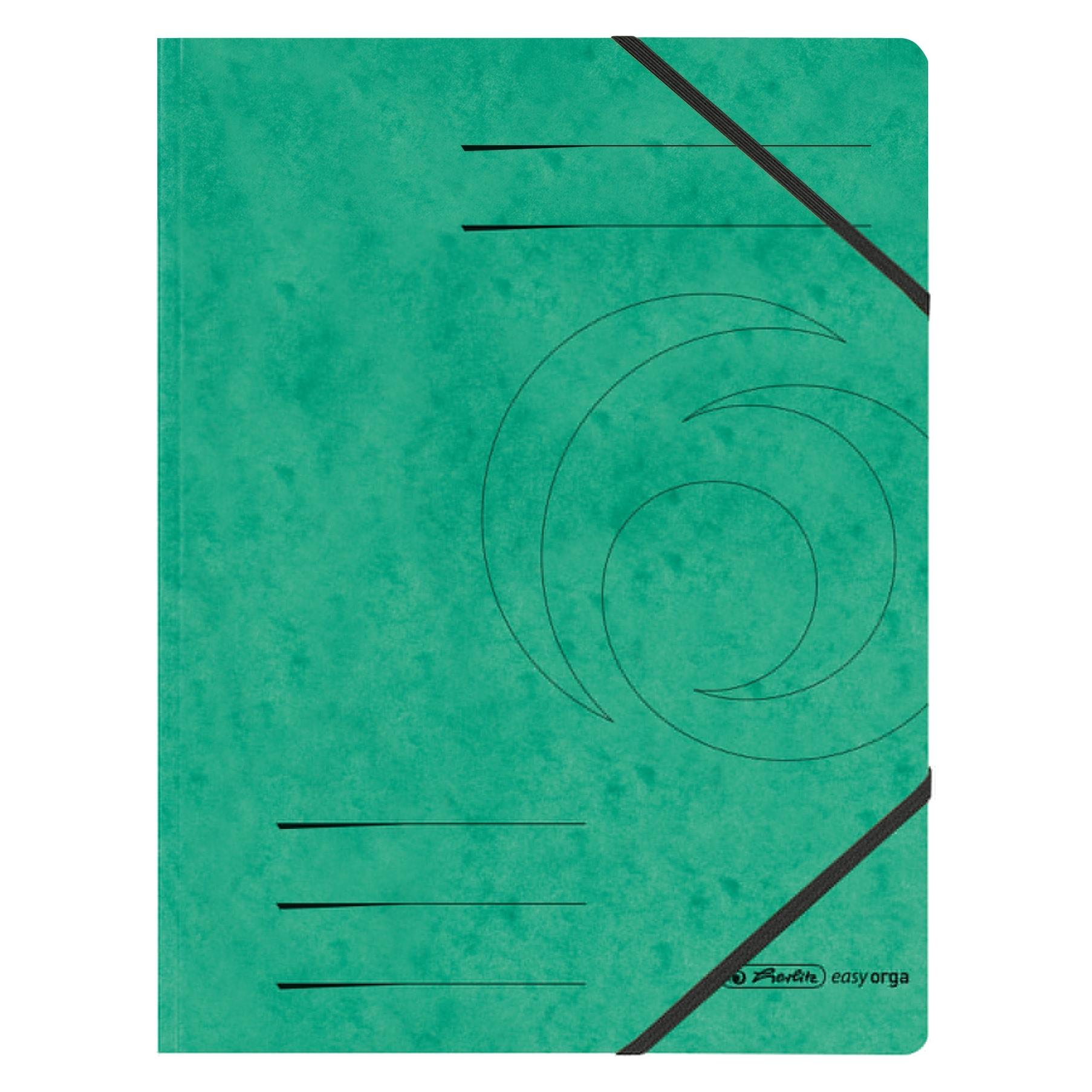 Herlitz 5 Eckspanner easy orga DIN A4 grün (A4, 5x) (972471)