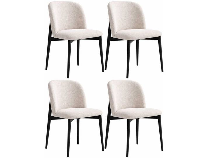 Xlmoebel Sitzgruppe Moderner Holzstuhl in Weiß und Schwarz für gemütliche Wohnzimmer, (Sitzgruppe, 4-tlg., 4-teilig), Hergestellt in Europa