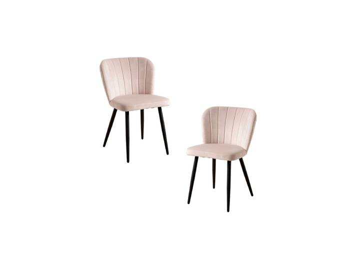 2er Set Luk Samt Stühle - Beige