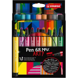 Stabilo, Malstifte, PEN 68 MAX ARTY - Fasermaler (18x)