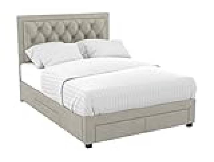 Vente-unique-Lit avec tiroirs 180 x 200 cm - Tissu Velours - Beige - Leopold