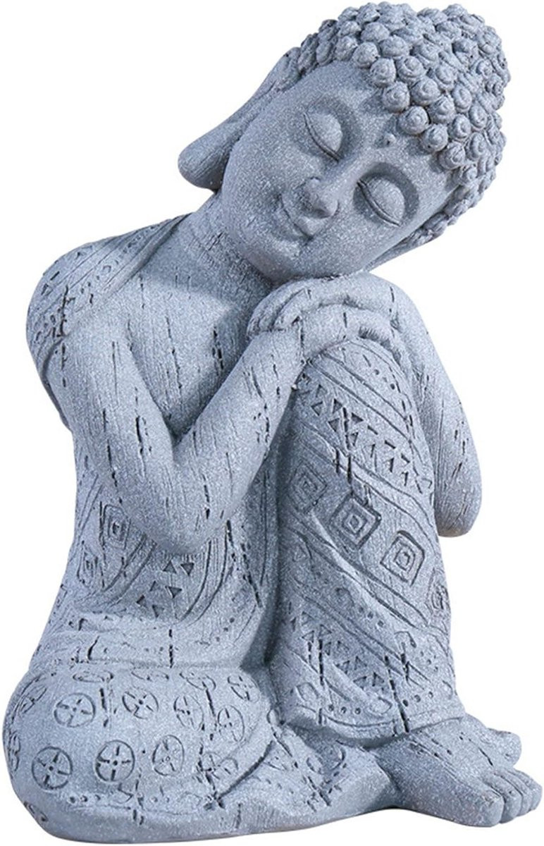 Slaap Buddha Beeld Ornament voor Binnen en Buiten - Decoratieve Sculptuur van Hars en Cement