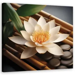 WANDBILD steine zen blumen