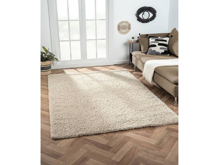 Hochflorteppich 160 x 230cm Beige/Beige