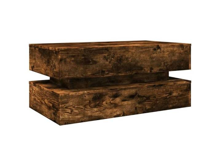 Table basse avec LED - vidaxl - Chêne fumé - 90x50x40 cm - Lumières LED réglables - Bois d'ingénierie