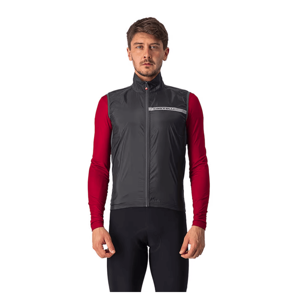 Gilet Windbreaker Castelli Squadra Stretch Nero, Taglia XS Uomo