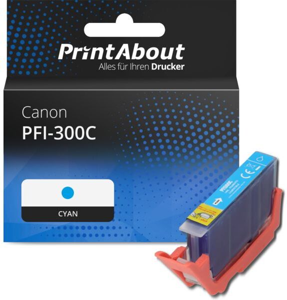 PrintAbout Druckerpatrone kompatibel mit Canon PFI-300C - Cyan