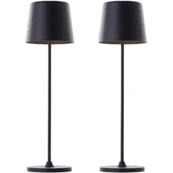 Brilliant, Tischlampe, LED-Akku-Tischleuchte Kaami, 2 W, 310 lm, 3000 K, schwarz, 2er Set (310 lm)