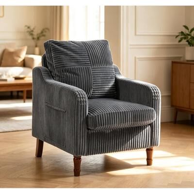 GREATPLANINC Modern Upholstered Accent Chair with Wood Legs