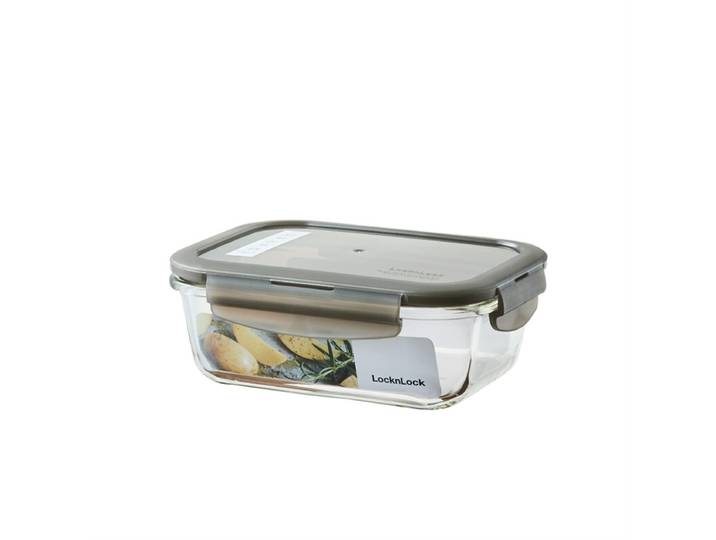 Euro récipient en verre pour four rectangulaire 630 ml - Couvercle gris