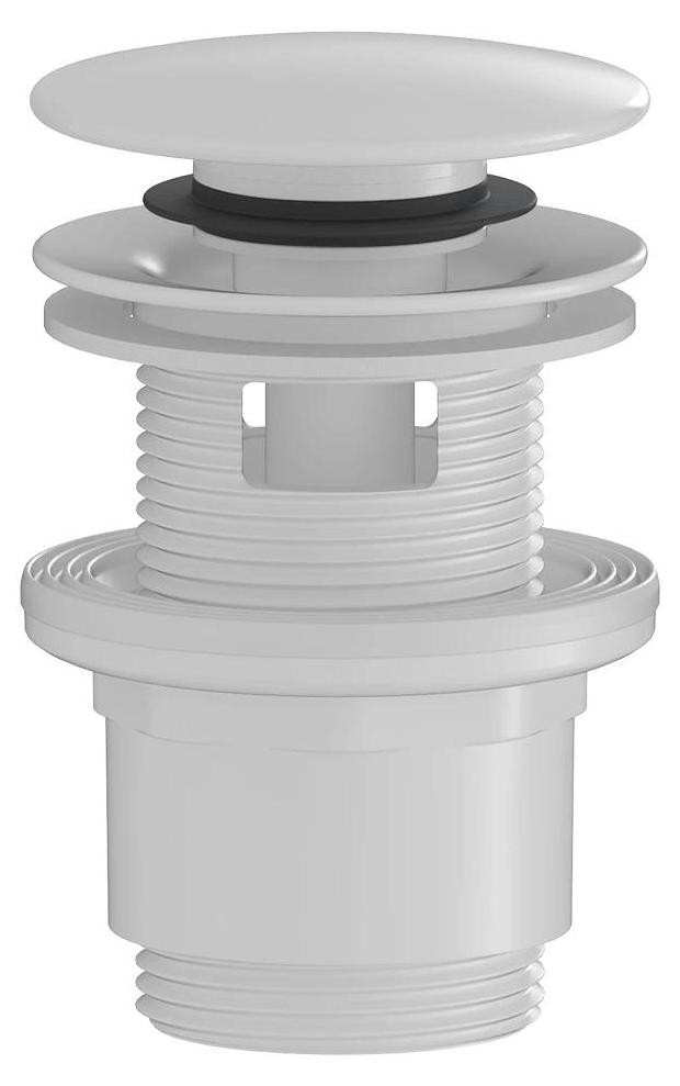 CERANO Wastafelafvoer 5/4 inch click-clack met overloop - Wit glanzend - Kunststof - 35/50mm