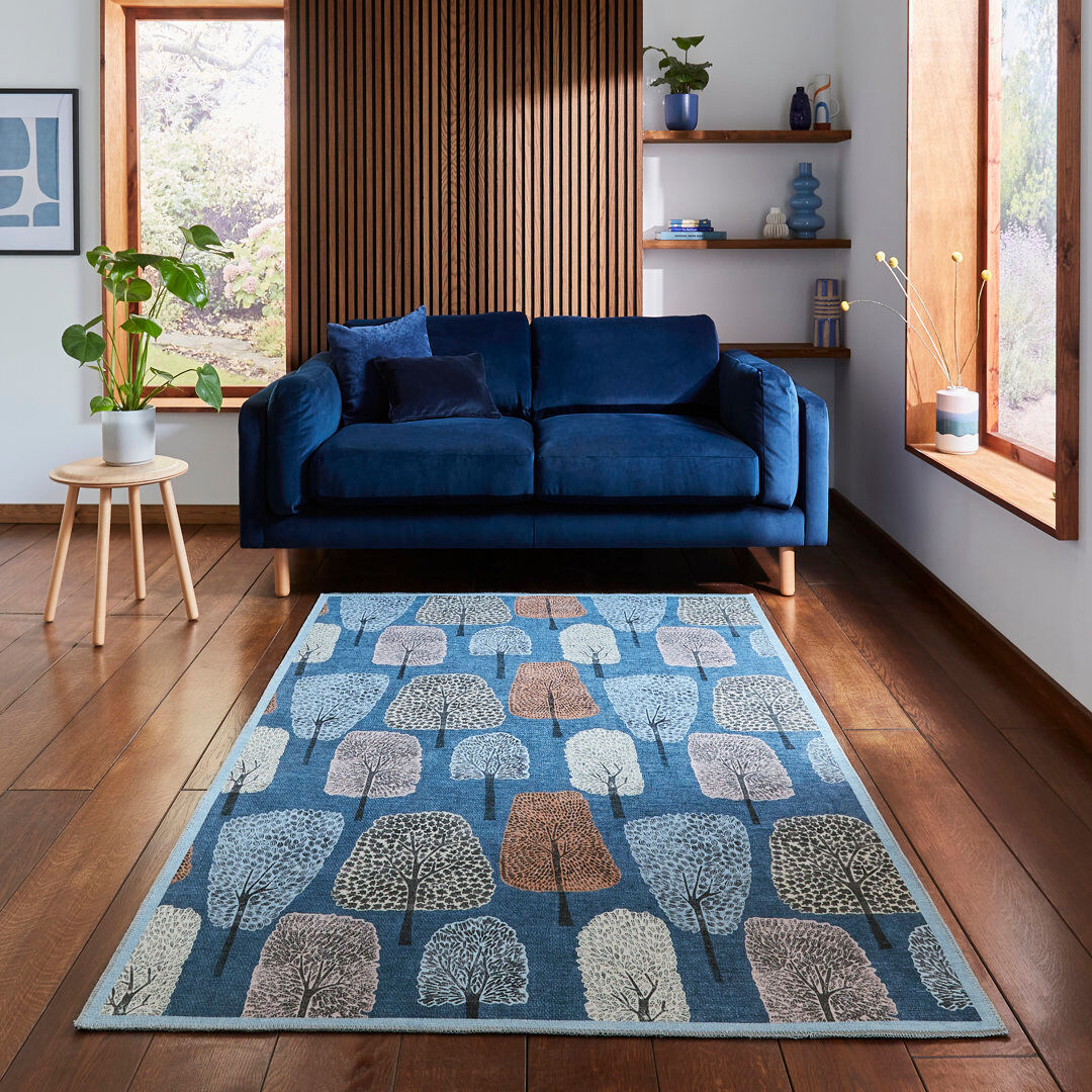 Scion Living Scion Floral Area Rug Dark Blue Rectangle 185 x 290 cm