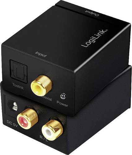 LogiLink CA0100 Toslink / Cinch Audio Adapter [1x Toslink-Buchse (ODT), Cinch-Buchse - 1x Cinch-Buchse, Cinch-Buchse] Schwarz