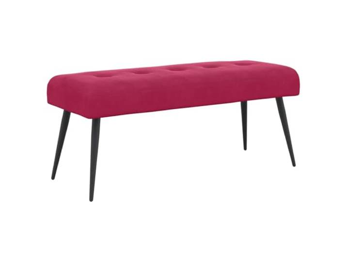 KTHLBRH Sitzbank mit gepolsterten Knöpfen, Weinrot, 110 x 40 x 46 cm Weicher Samt, Holz, Beine aus schwarzem Metall, Schaumstoff, 110 kg, maximaler Komfort