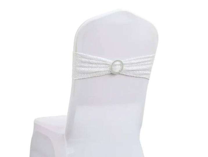 HIPdudRTG Satinbänder mit Schleifen für Stühle, 10 50 Stück Pailletten-Stuhlschärpen for Party, Abendessen, Bankett(White,50pcs)