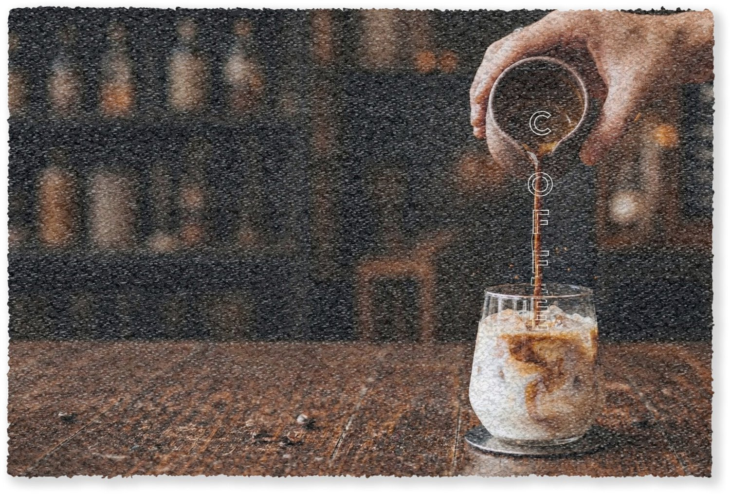 Droogloopmat Espresso Melk Café - Deurmat voor binnen - 90 x 60 cm