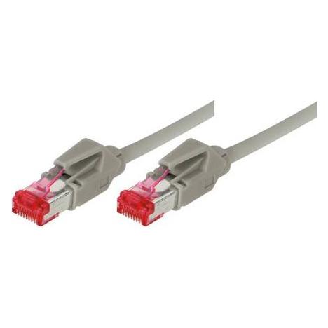 Tecline Patchkabel S/FTP, PiMF, Cat 6, grau, 5,0 m halogenfrei, mit Draka-Kabel und Hirosesteckern TM21 (bis (PiMF, S/FTP, CAT6, 5 m) (71805)
