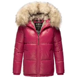 NAVAHOO Damen Winterjacke Warm Gefütterte Steppjacke mit Kunstfellkapuze Tikunaa