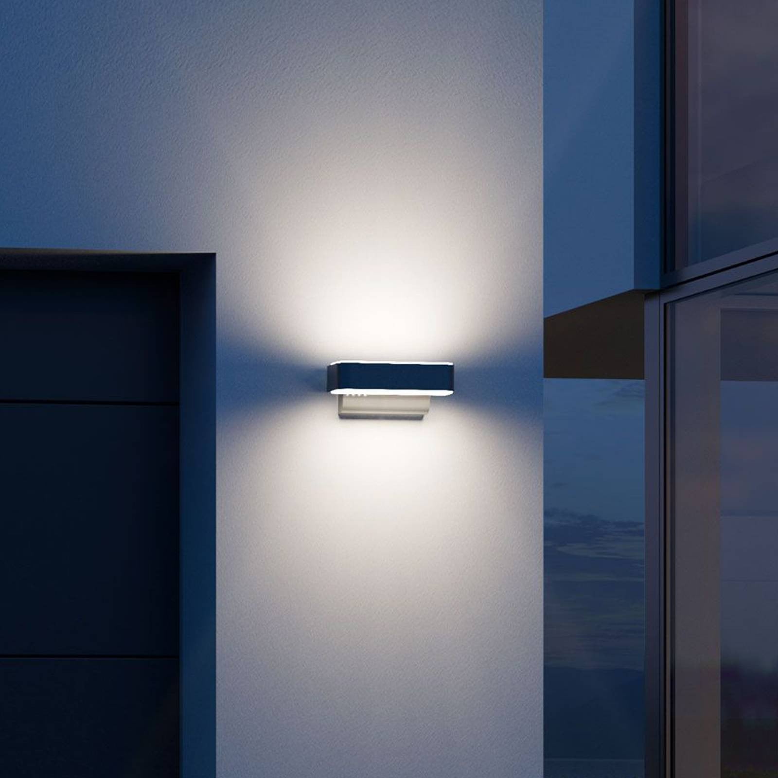 Steinel L 810 SC LED Buitenwandlamp met Bewegingssensor en Schemersensor, Grijs/Zwart, Aluminium