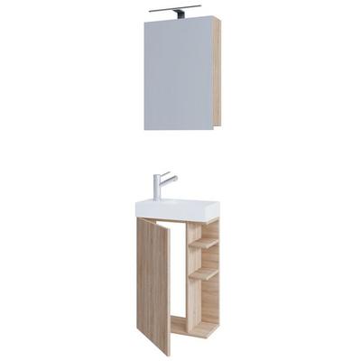 2-tlg Gäste WC Bad Waschtisch Lumia Spiegelschrank