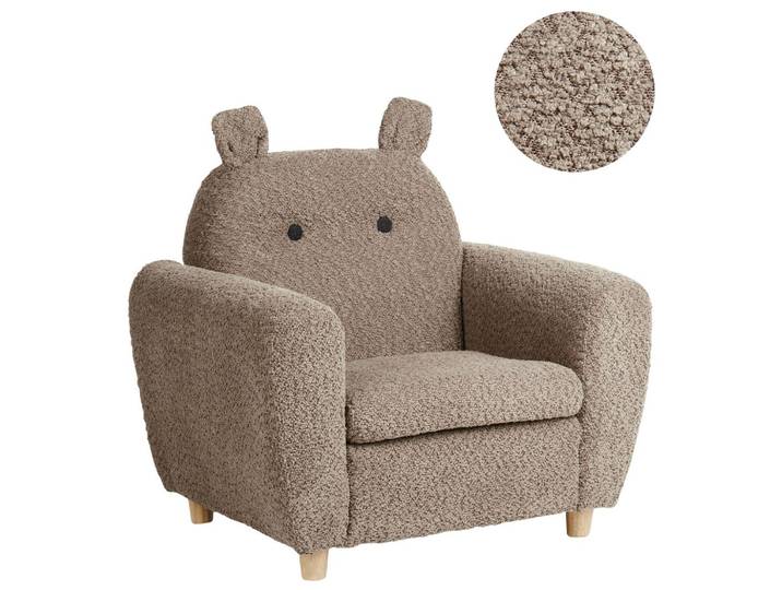 KINDERSESSEL Nilpferd Bouclé Braun Maribo