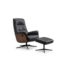 RELAXSESSEL SILVA Schwarz Leder Relaxfunktion