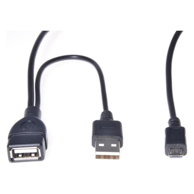 PremiumCord USB reduction cable USB A/female+USB A/male - Micro USB/male OTG (0.50 m) (KUR-21)