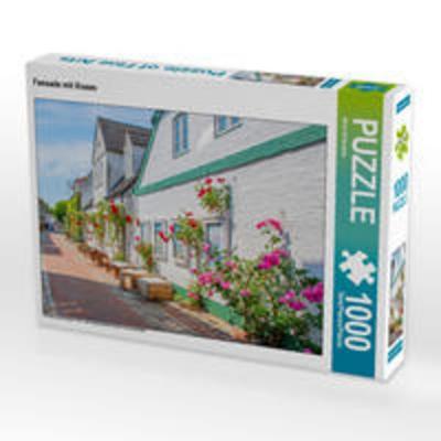 CALVENDO Puzzle Fassade mit Rosen | 1000 Teile Lege-Größe 64x48cm Foto-Puzzle für glückliche Stunden