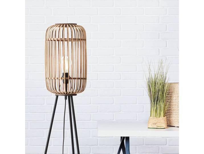 Brilliant Stehlampe Woodrow, Holz hell, für Wohn- / Esszimmer, Bambus, Landhaus / Rustikal, Stehlampe