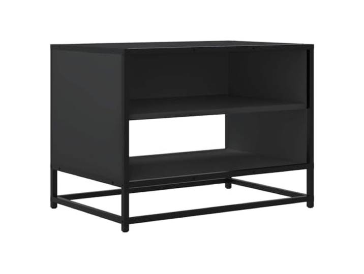 KUPTYERFG TV-Schrank Schwarz 61x40x46 cm Lowboard Fernsehtisch Kompakter Fernsehtisch im Industriedesign mit stabilem Metallgestell und Fach für Wohnzimmer oder Schlafzimmer.
