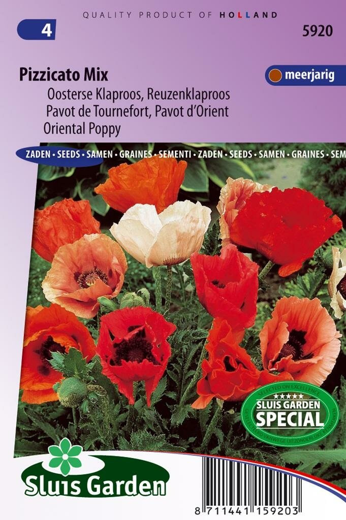 Sluis Garden Papaver Orientale zaden Pizzicato klaproos Mix