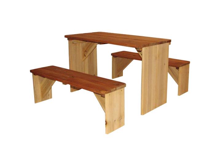 Kinder-Gartentisch, Braun, Beige, Holz, Zeder, 70x45x40 cm, EN 71, wetterbeständig, Freizeit & Co, Outdoor-Spielzeug