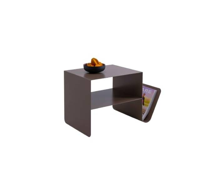 Kare Design Beistelltisch Lounge News, Grau, 65x37x42 cm, minimalistisches Design, Zeitschriftenständer, Couchtisch, Stahl, Industrial, Modern, Wohnzimmer
