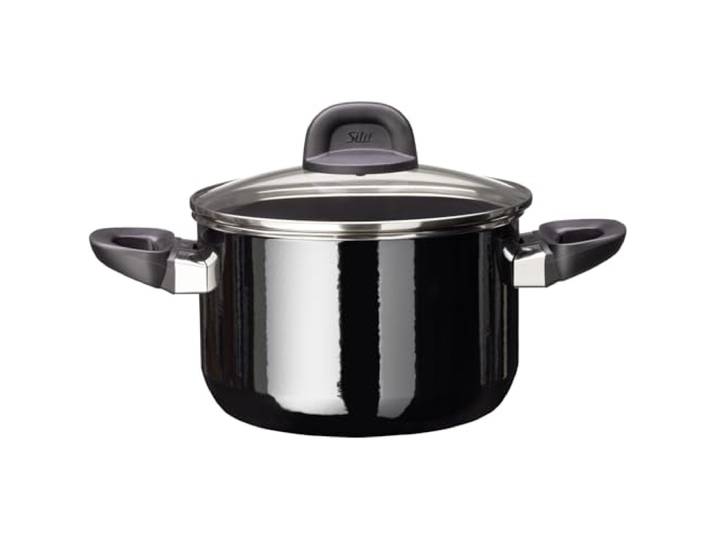 Silit Modesto Line Kochtopf groß 20cm, Nudeltopf mit Glasdeckel, Fleischtopf Induktion 3,7l, Silargan Funktionskeramik, schwarz