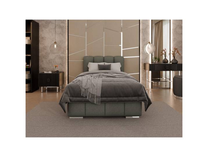 Homesy Polsterbett Zaira 100x200cm – Elegantes Polsterbett für modernen Wohnstil, Zonierte Multi-Taschen-Federkern (24cm), grau, Grau, Holz, Mode, 100x200 cm, Schlafzimmer, Betten, Polsterbetten