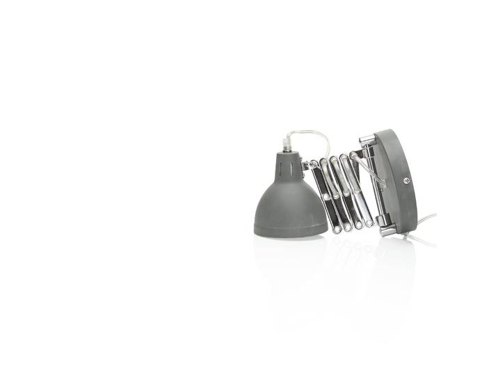 Reality Leuchten Wandleuchte Scissor, alu / grau / zink, für Wohn- / Esszimmer, Metall, Modern