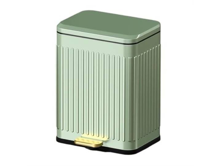 YUHANXINHESHE 6/13 Liter Mülleimer Fingerabdrucksicher, Edelstahl-Mülleimer mit Soft-Close-Deckel, Retro-Pedal-Papierkorb mit Innenfutter,(Green,Large)